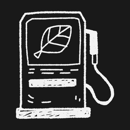 Environmental protection concept; Reduce the use of gasoline, reduce air pollution; doodleのイラスト素材