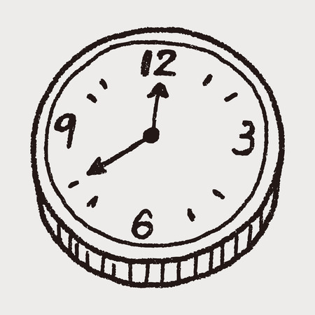 clock doodleのイラスト素材
