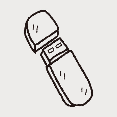 usb doodle drawingのイラスト素材