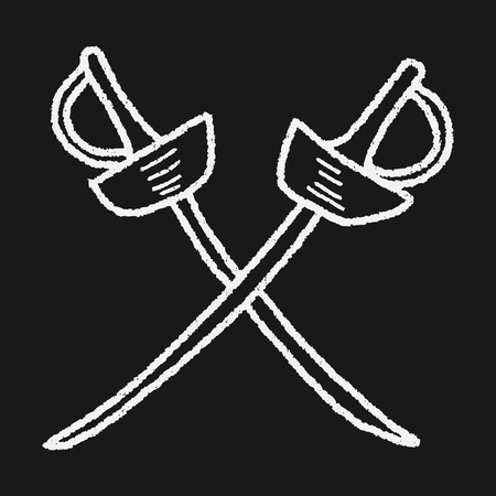 fencing doodleのイラスト素材