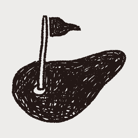golf green doodleのイラスト素材