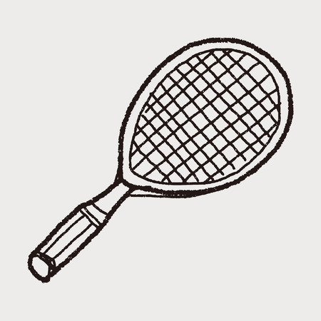 Doodle Tennis racketのイラスト素材