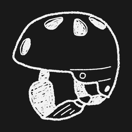 skate helmet doodleのイラスト素材