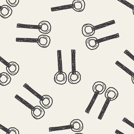 Gymnastics rings doodle seamless pattern backgroundのイラスト素材