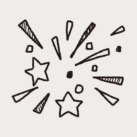 doodle fireworkのイラスト素材