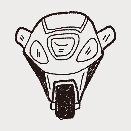 motorcycle doodleのイラスト素材