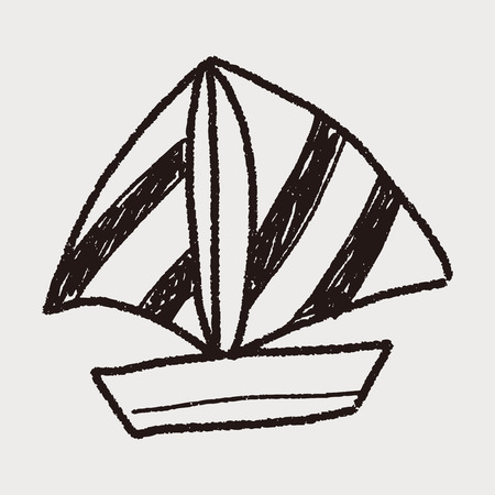 Boat doodleのイラスト素材