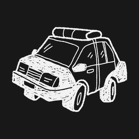 police car doodleのイラスト素材