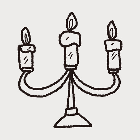 candle doodleのイラスト素材
