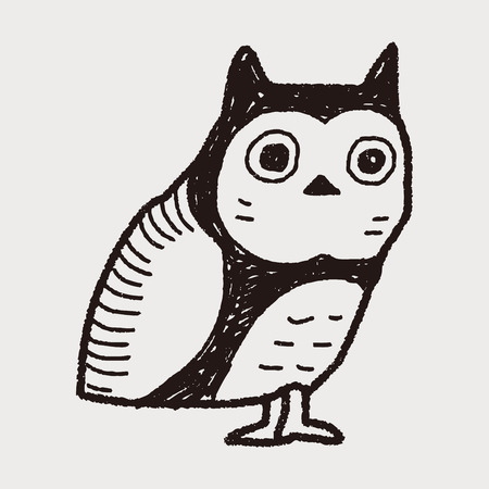 owl doodleのイラスト素材