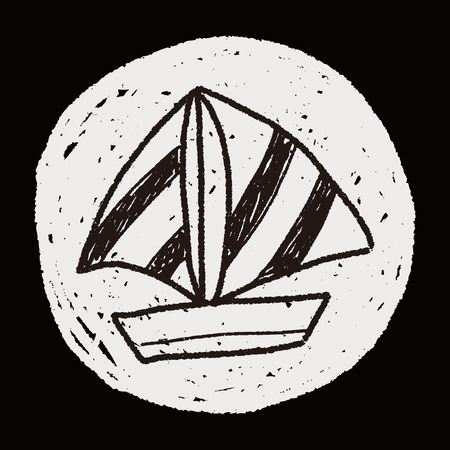 Boat doodleのイラスト素材