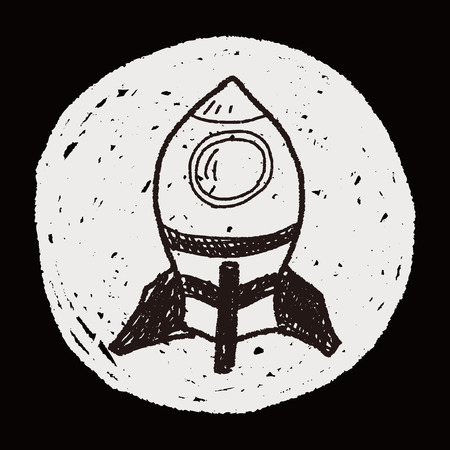 spaceship doodleのイラスト素材