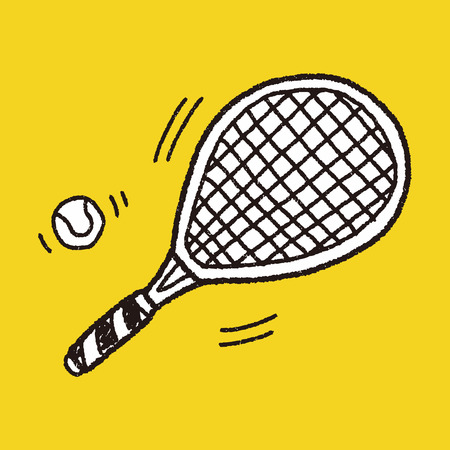 Doodle Tennis racketのイラスト素材