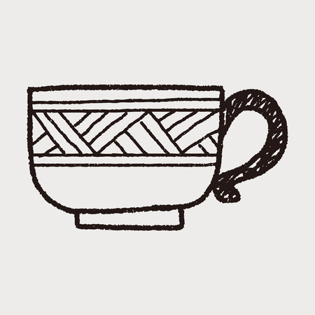 coffee cup doodleのイラスト素材