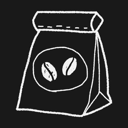 coffee bean doodle drawingのイラスト素材