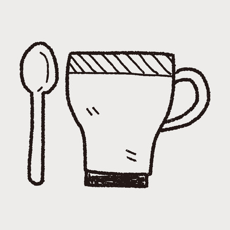 coffee cup doodleのイラスト素材