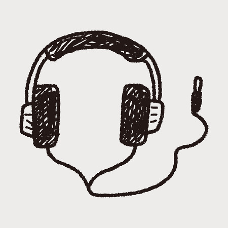 Doodle Headphoneのイラスト素材