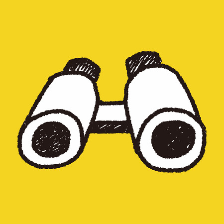 doodle binocularのイラスト素材