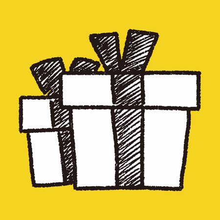 doodle gift boxのイラスト素材