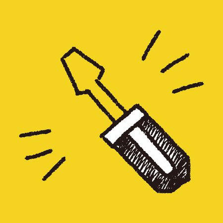 doodle screwdriverのイラスト素材