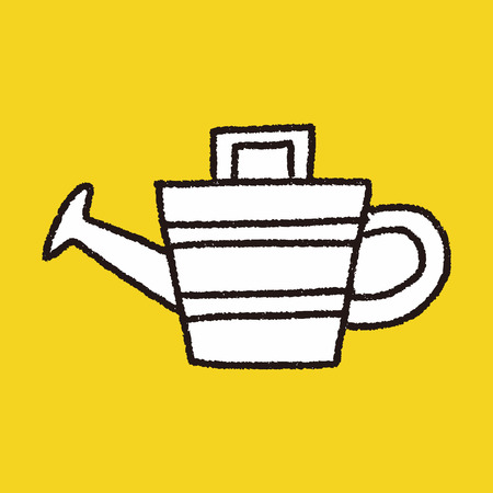 doodle watering canのイラスト素材