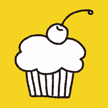 cake doodle drawingのイラスト素材