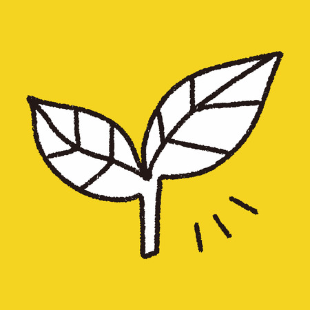 leaf doodle drawingのイラスト素材