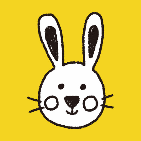 animal rabbit doodle drawingのイラスト素材