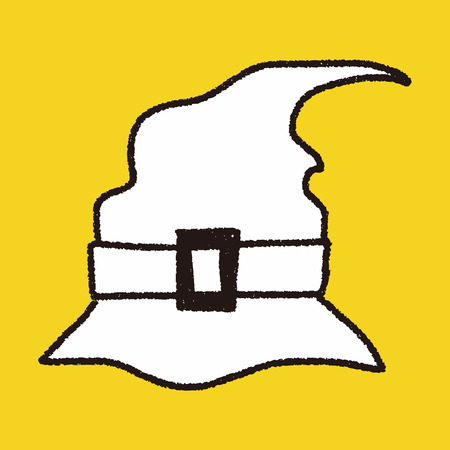witch's hat doodle drawingのイラスト素材