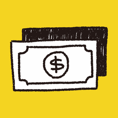 money bill doodle drawingのイラスト素材