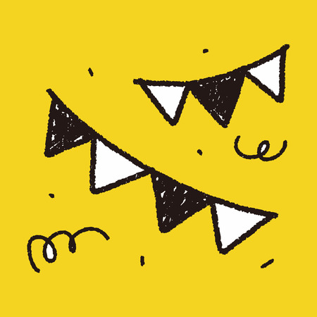 doodle Colored ribbonのイラスト素材