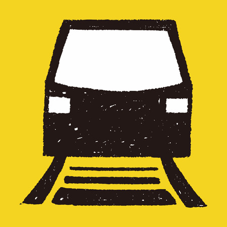 doodle tramのイラスト素材