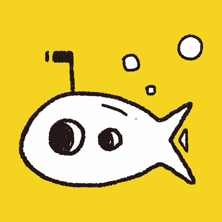 doodle submarineのイラスト素材