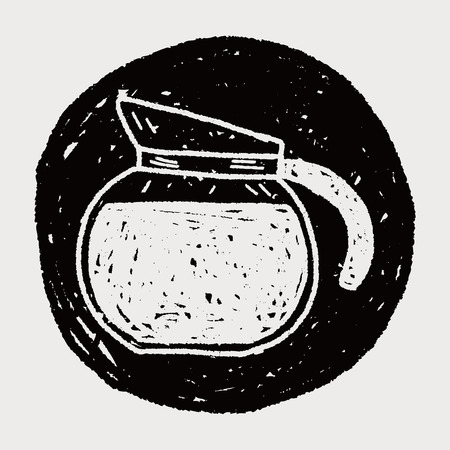 coffee doodle drawingのイラスト素材