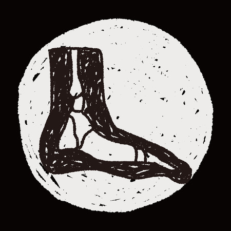 x-ray foot doodleのイラスト素材