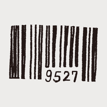 doodle barcodeのイラスト素材