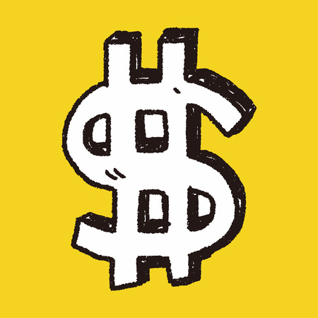 doodle dollarのイラスト素材