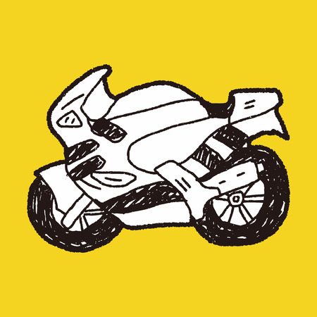 motorcycle doodleのイラスト素材