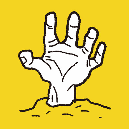 zombie hand doodleのイラスト素材
