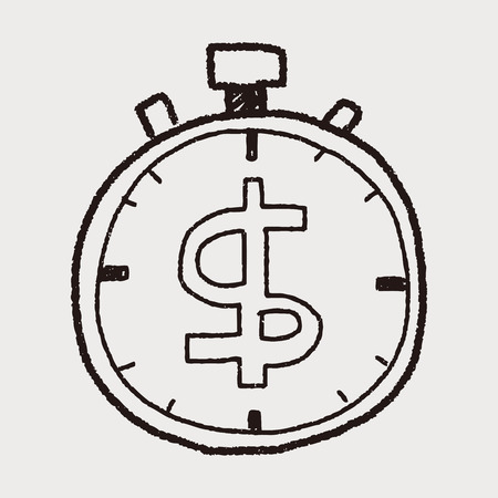 time is money doodleのイラスト素材