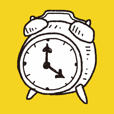 doodle alarm clockのイラスト素材