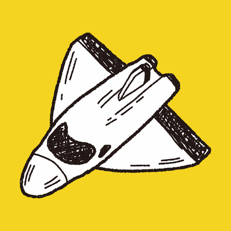 spaceship doodleのイラスト素材