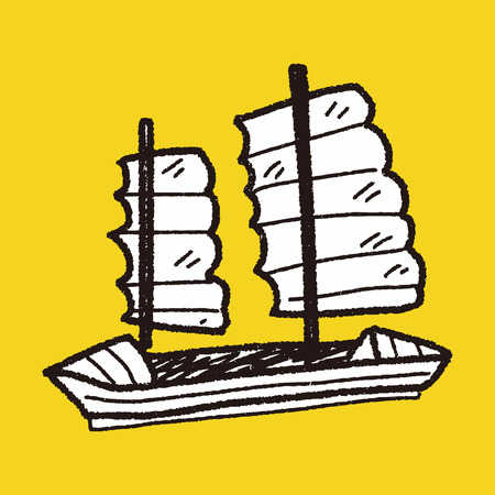 Boat doodleのイラスト素材