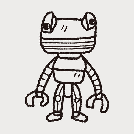 robot doodleのイラスト素材