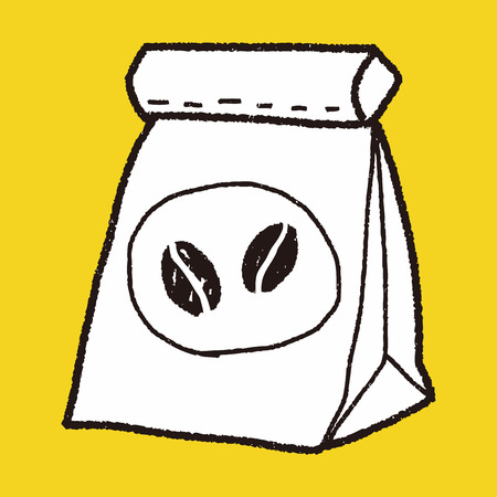 coffee bean doodle drawingのイラスト素材