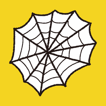spider web doodleのイラスト素材