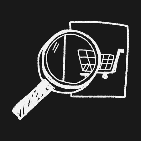 shopping search doodleのイラスト素材