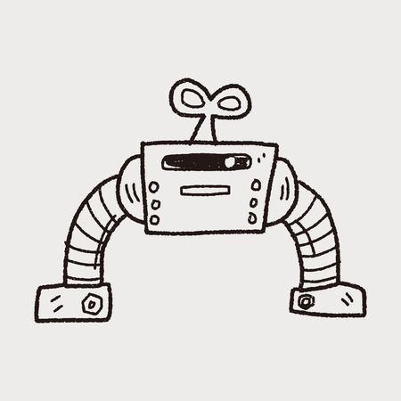 robot doodleのイラスト素材
