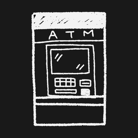 ATM doodle drawingのイラスト素材