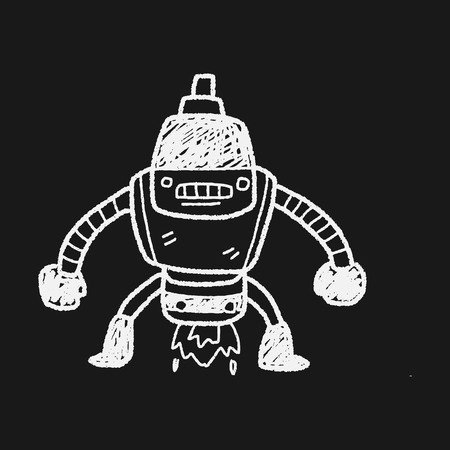 robot doodleのイラスト素材